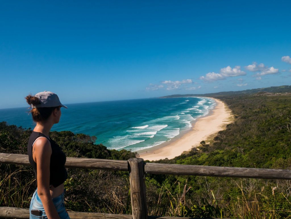 Ausblick über den Strand von Byron Bay, ein Highlight auf meinen Roadtrip