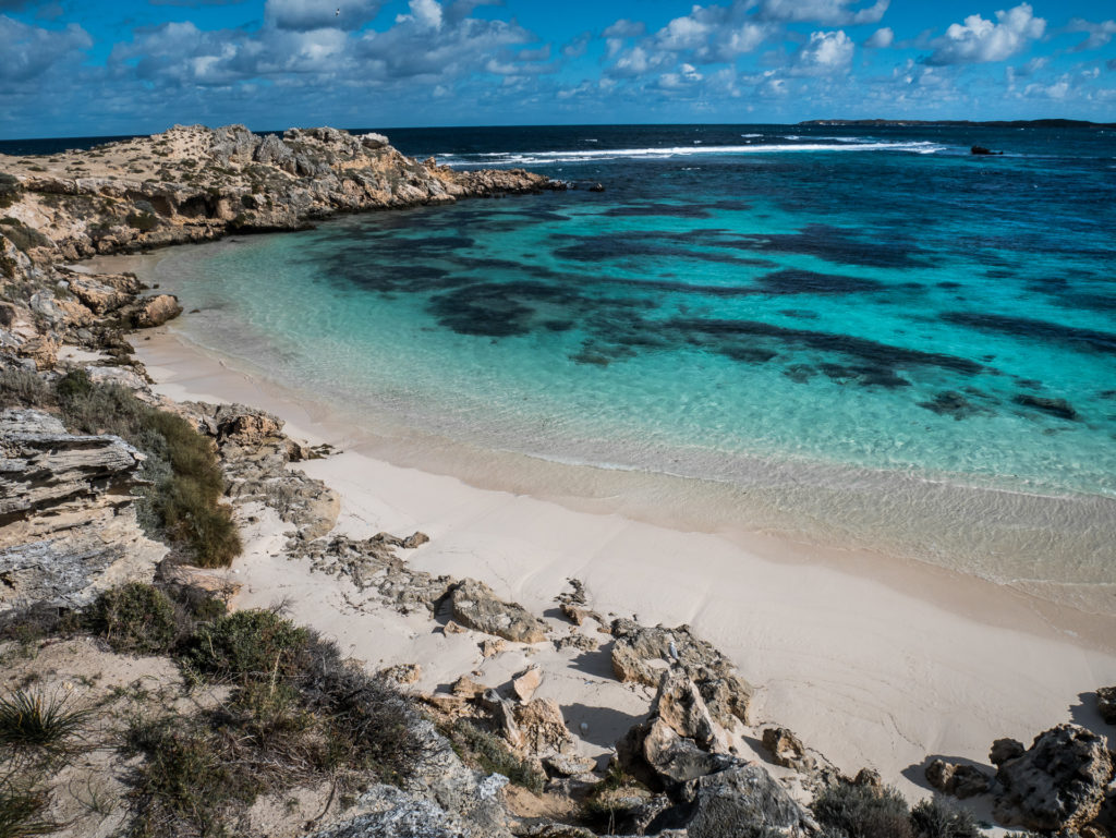 Das Wetter auf Rottnest Island ist einfach genial, das Wasser schimmert türkis-blau und glitzert in der Sonne