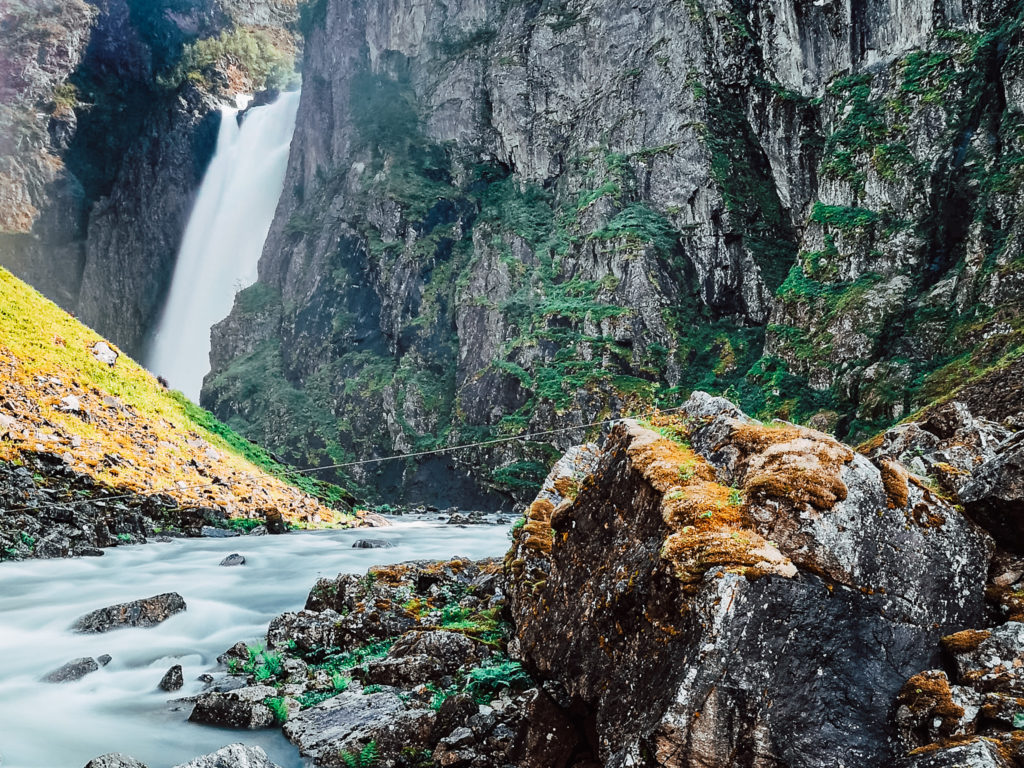 Voringsvossen Der Wasserfall Voringsvossen in Norwegen