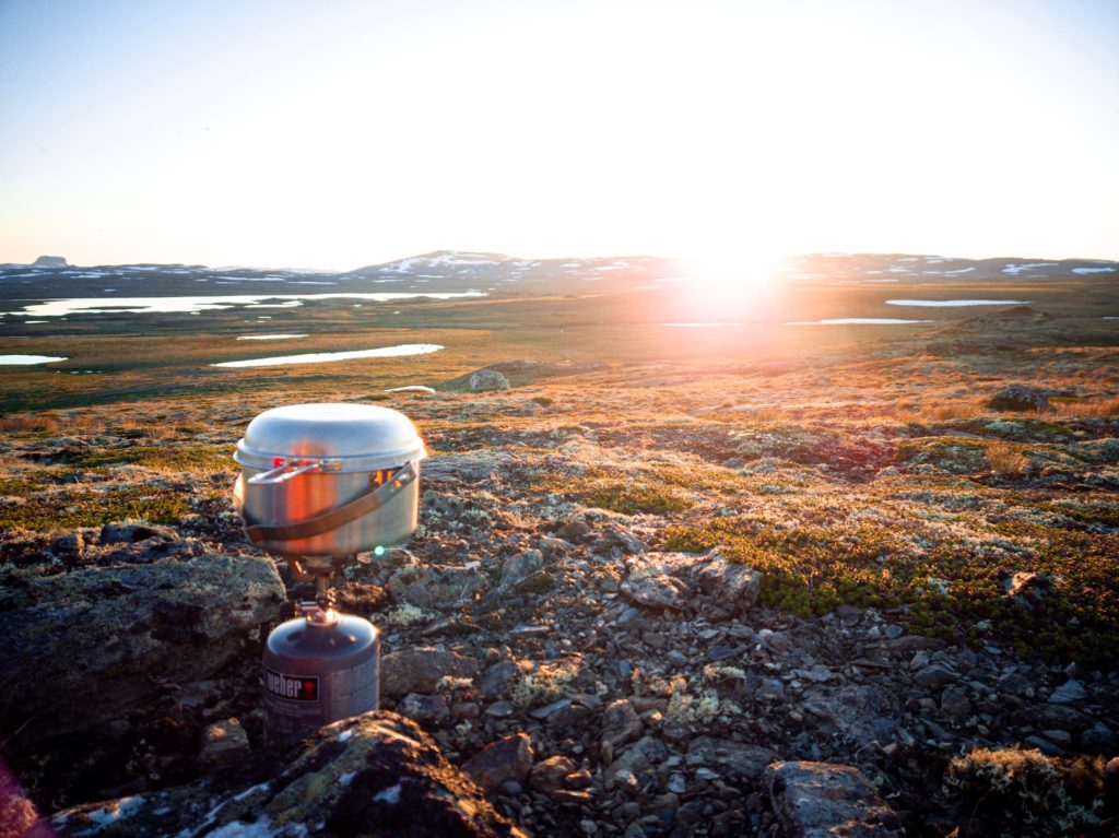 Sunset cooking Sonnenuntergang im Hardangervidda Nationalpark