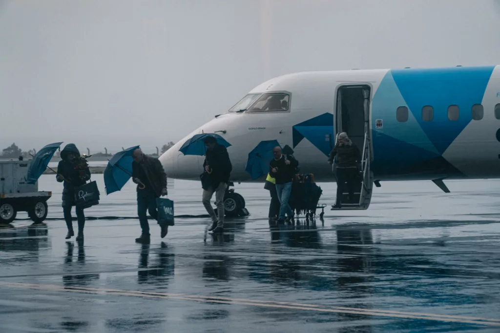 Ankunft einer Maschine am Flughafen Pico auf den Azoren