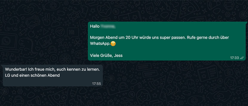 Oft wird ein Videogespräch vereinbart.