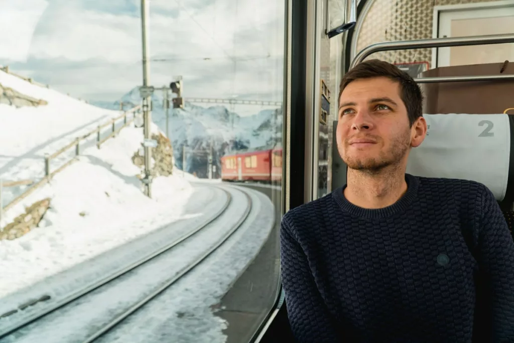 Tobi im Bernina Express