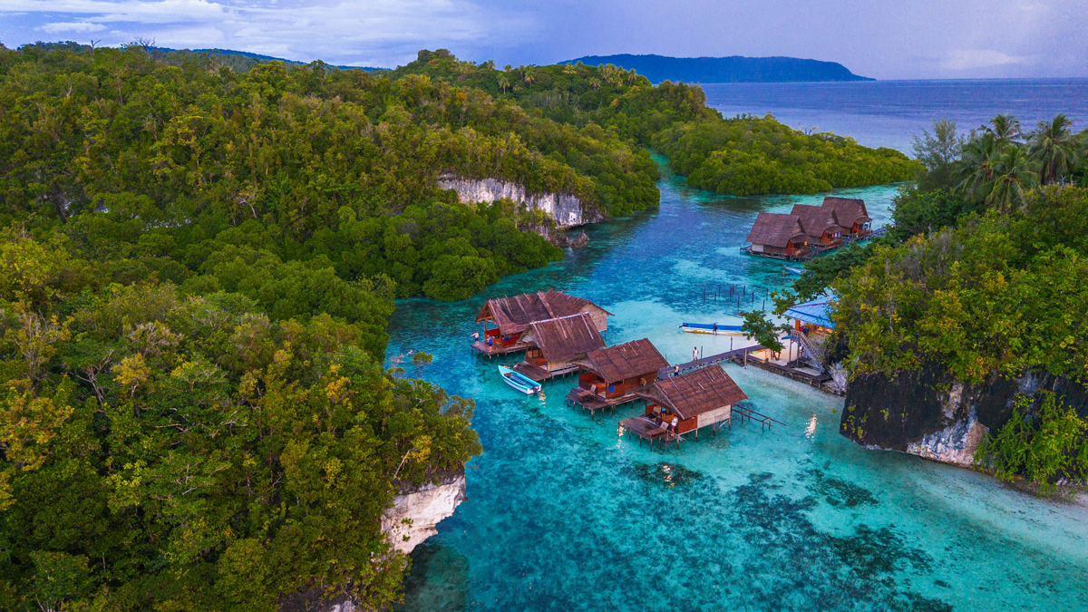 Blick auf das Homestay in der Besir Bay
