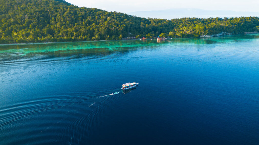 Das Tauchboot von Scuba Republic von oben