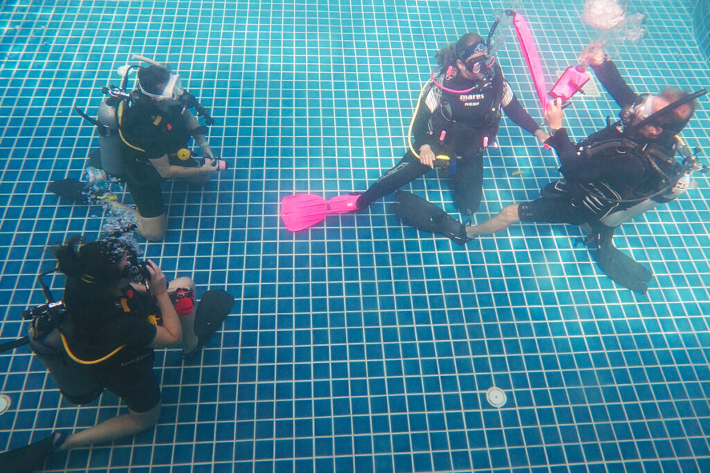 Der Stresstest gehört zur Divemaster-Ausbildung dazu