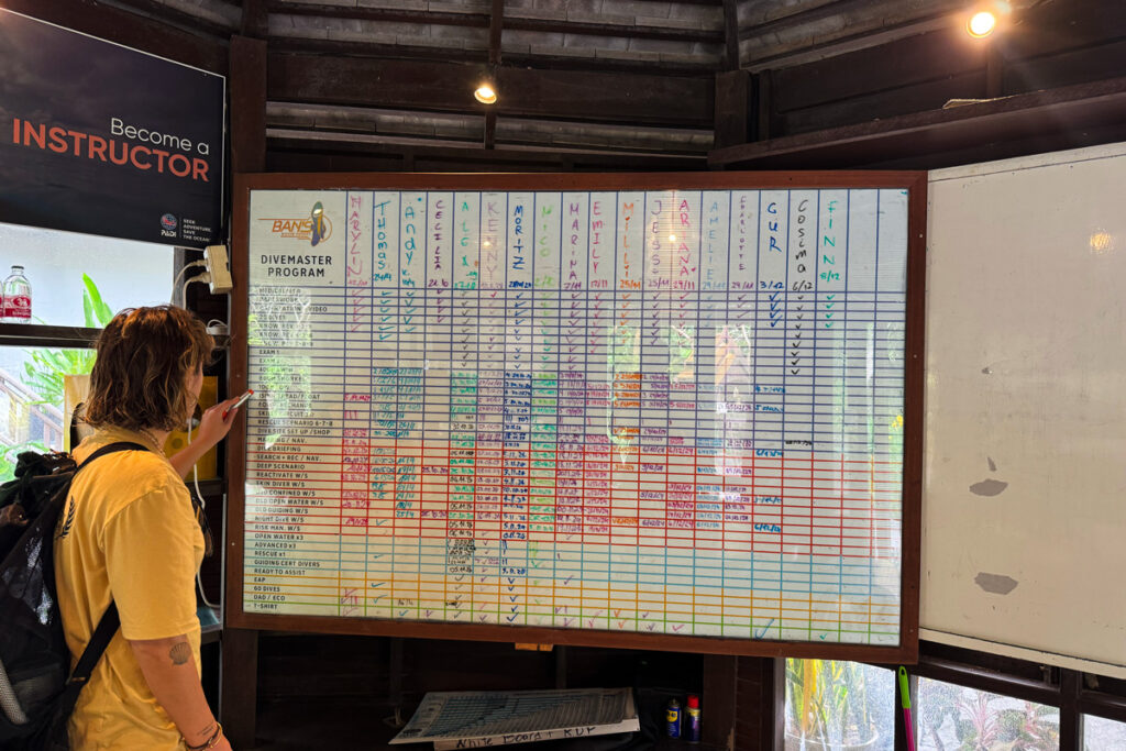 Das berühmte Divemaster-Board