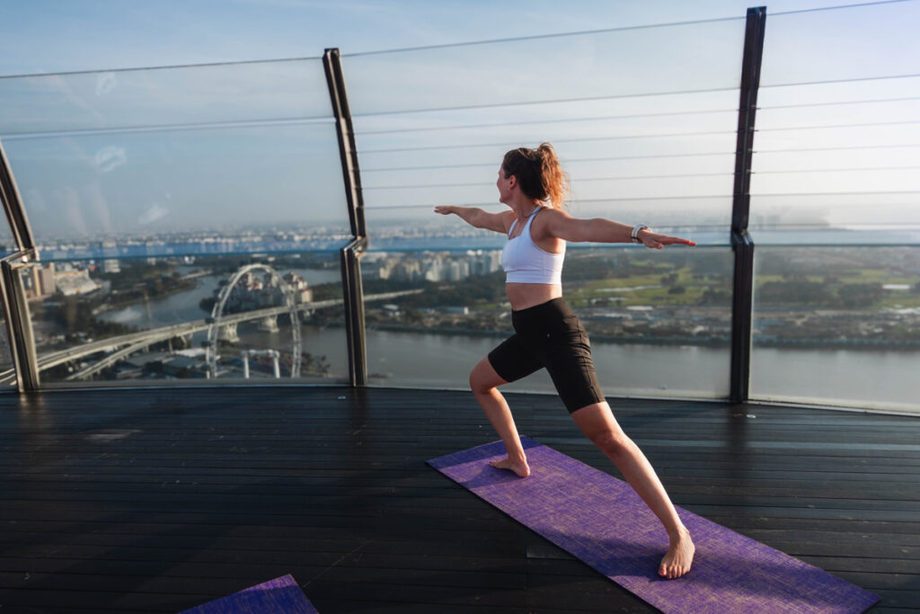 Yoga auf dem Dach des Marina Bay Sands Hotel