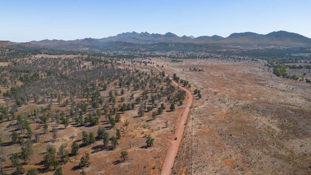 Ikara Flinders Ranges Nationalpark aus der Vogelperspektive