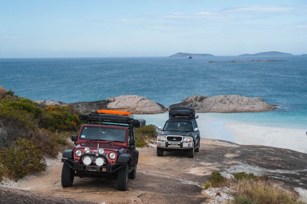 Paul und Tobi offroad am Wylie Beach Rock