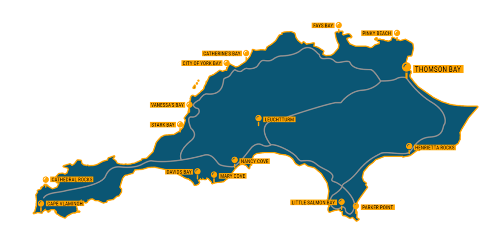 Karte von Rottnest Island mit allen Highlights